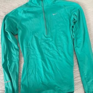 Nike Aqua Half-Zip Long Sleeve Top